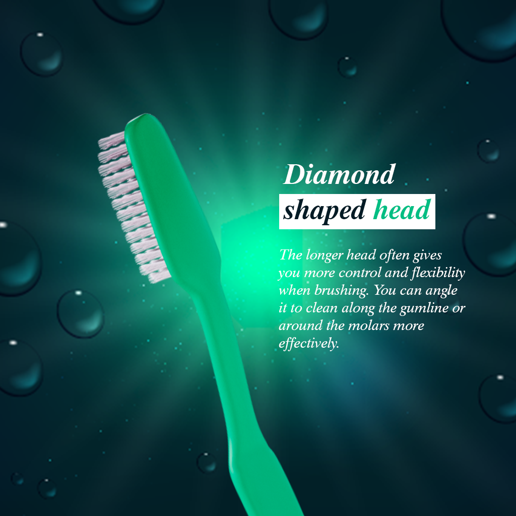 Eco Soft Manual Toothbrush For Adults With Premium Dupont Bristles With Diamond Shaped Head