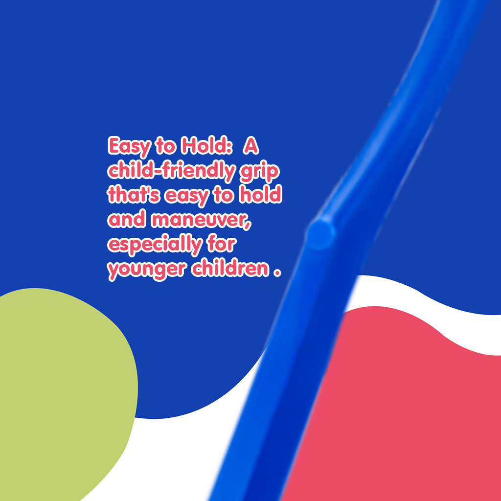 Junior Soft Manual Toothbrush For Little Champ With Double Action Premium Medium Sized Rectangular Head Bristles