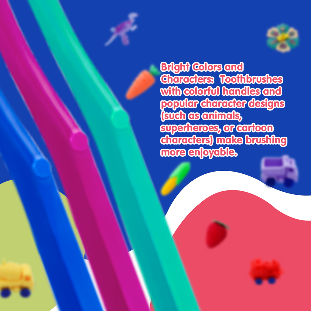 Junior Soft Manual Toothbrush For Little Champ With Double Action Premium Medium Sized Rectangular Head Bristles