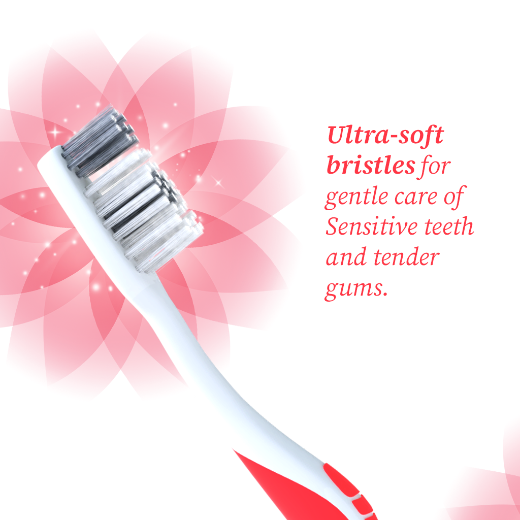 Adult Pro Sensitive Ultra Soft Manual Toothbrushes With Dupont Tynex Bristles For Super Caring Teeth,Multicolour
