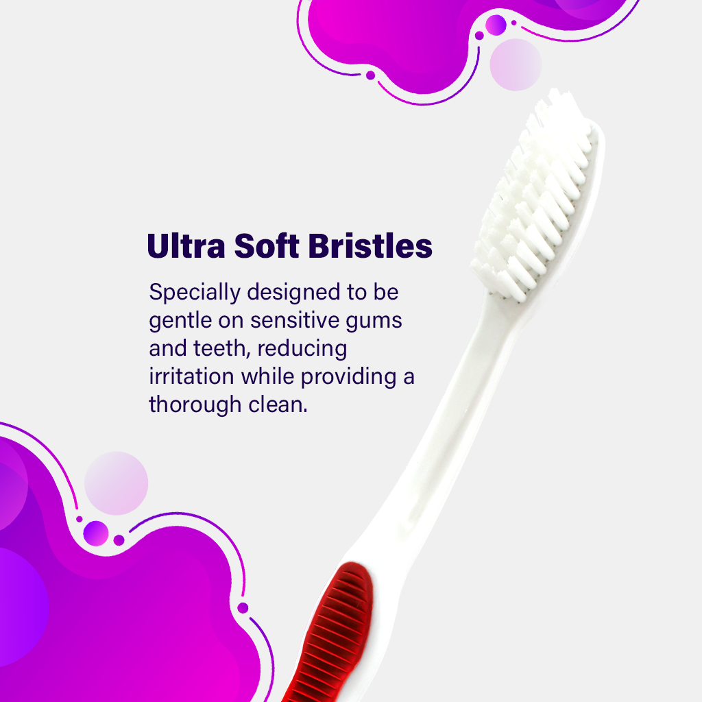 Ultra Soft Super Sensitive Manual Toothbrush For Adults With Premium Dupont Tynex Bristles