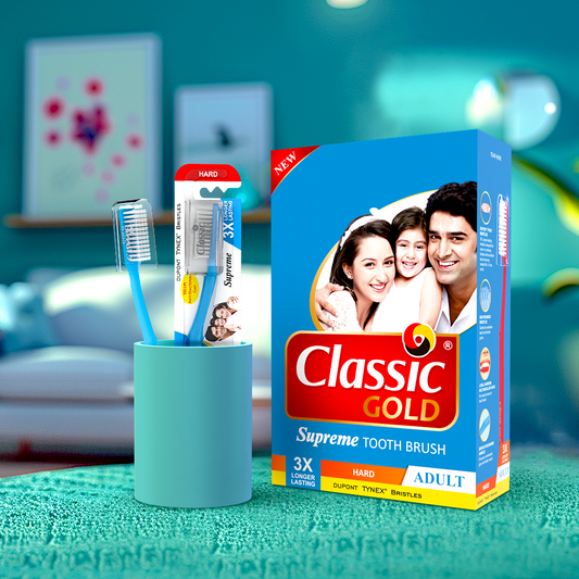 Supreme Manual Toothbrush For Adults With Anti Bacterial Crystal Clear Cap