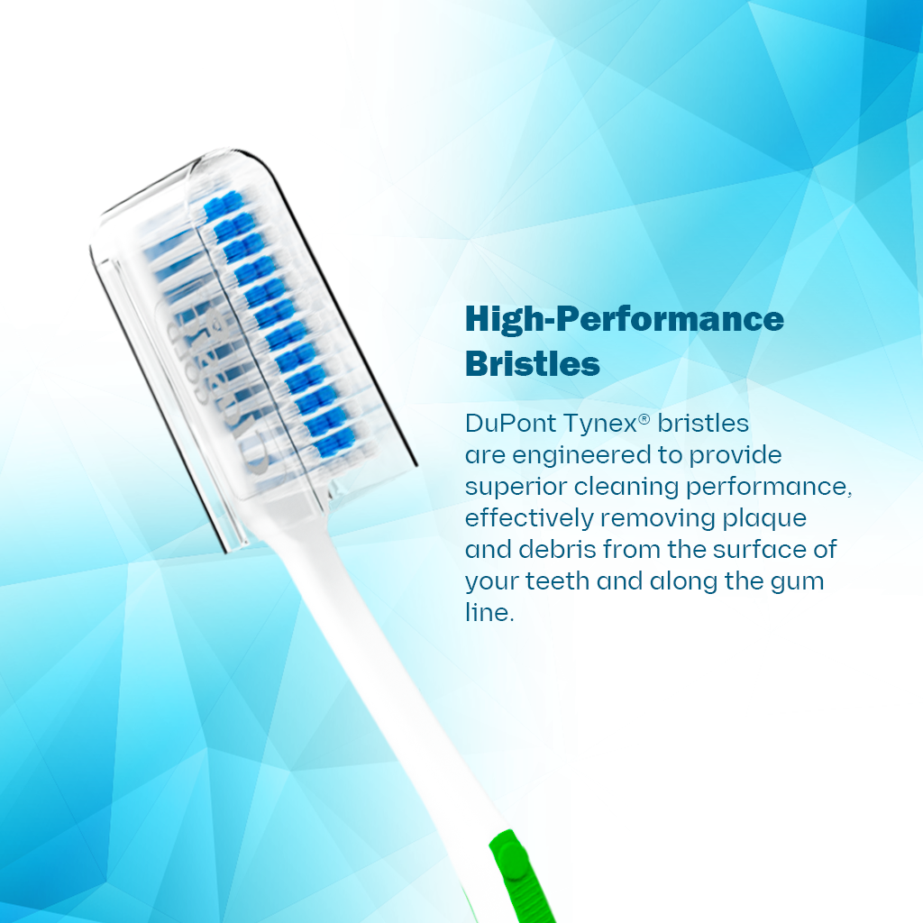 Plus Toothbrush For Adults With Premium Medium Dupont Tynex Bristles And Anti Bacterial Cap