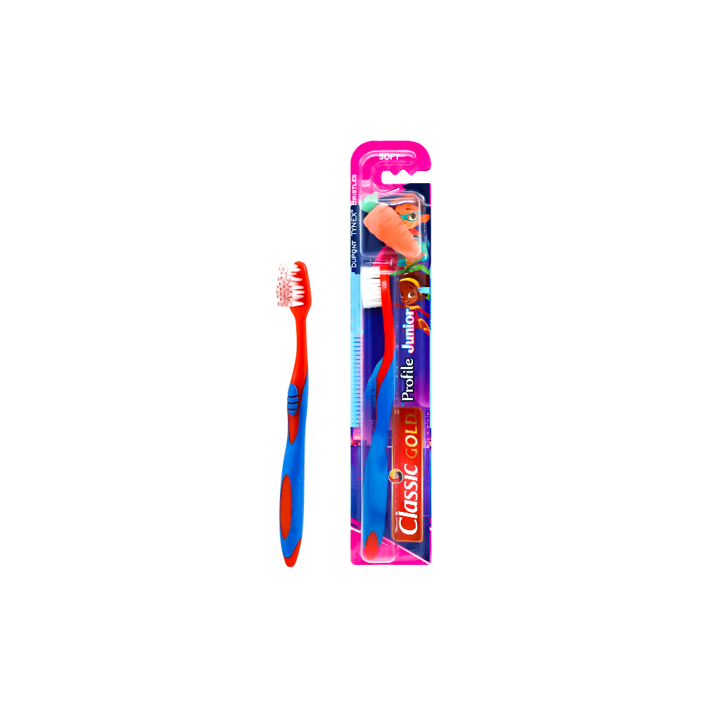 Classic GOLD Super Soft Profile Junior Toothbrushes With Premium Dupont Bristles Pack Of 24 Specially For 8-11 Years Kids